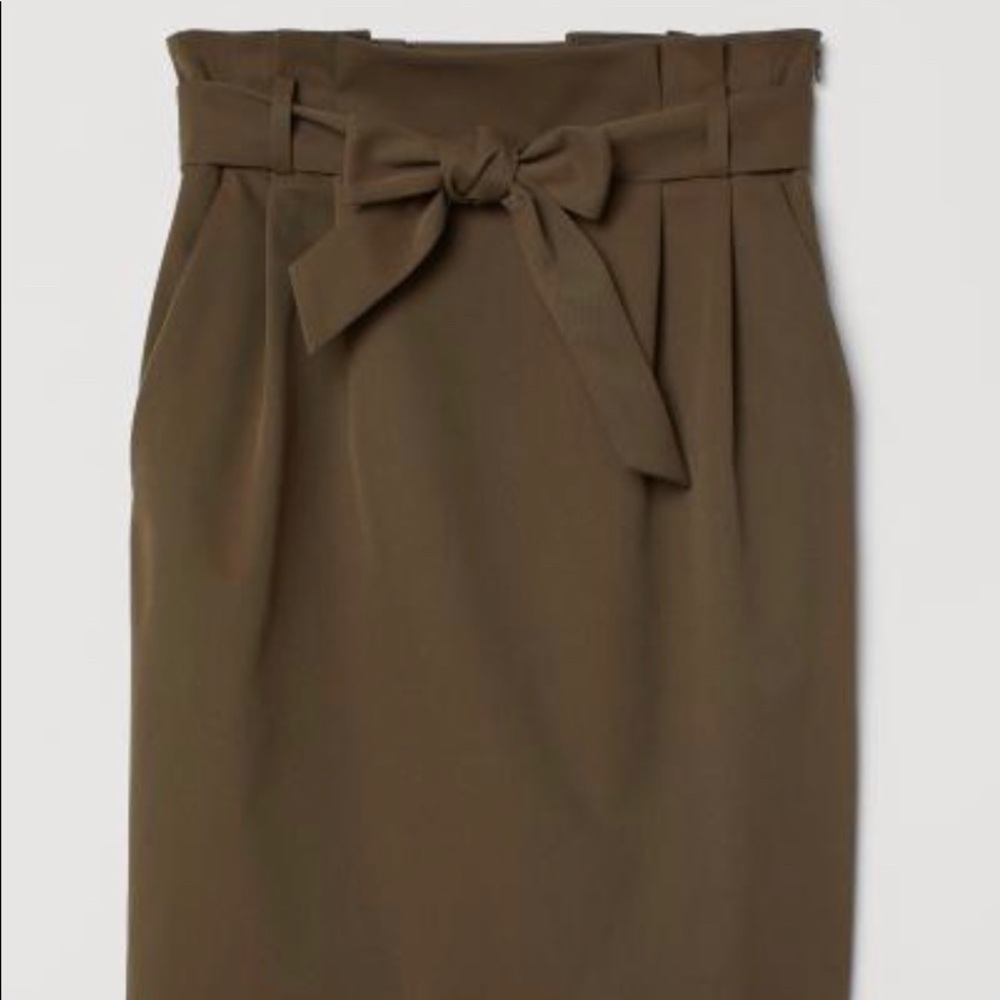 Army green skirt